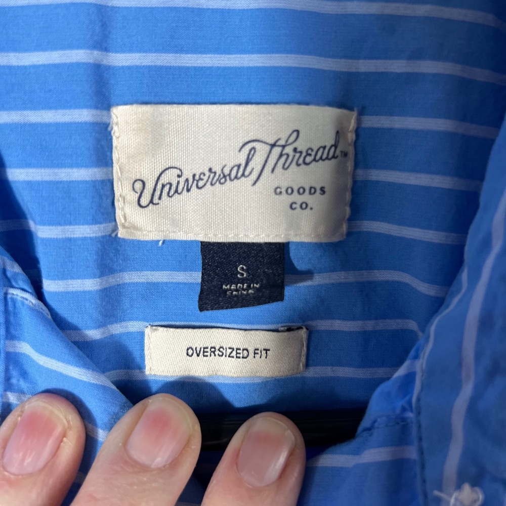 Universal Thread Striped Button Shirt Oversized F… - image 7